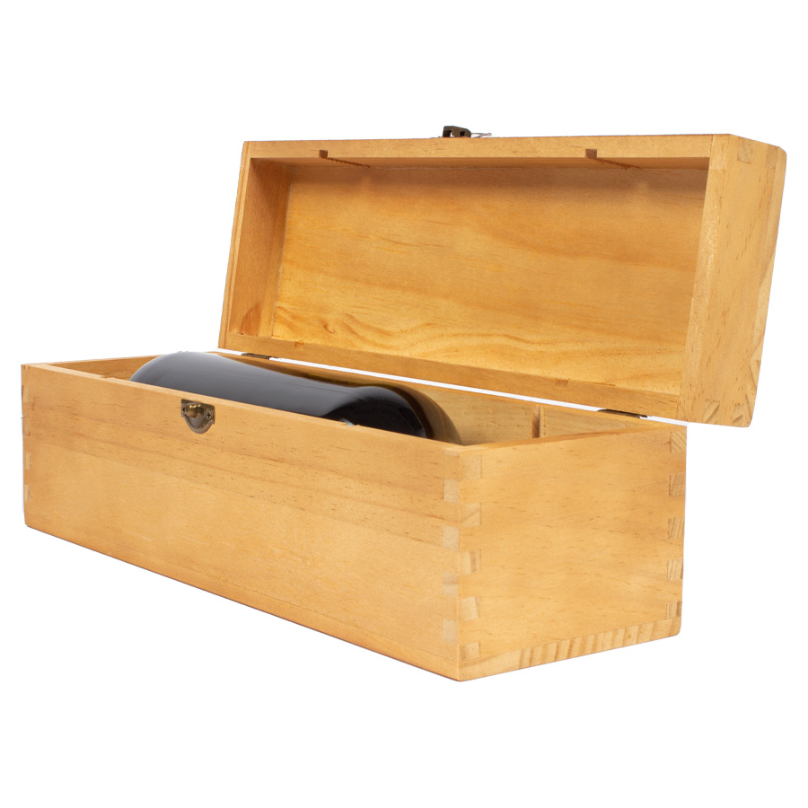 Caja de Madera Natural para Vino